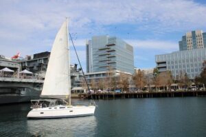 San Diego's first ever Family Sailing Tours - Downtown San Diego by sea: USS Midway, Seaport Village, and those coastal angles